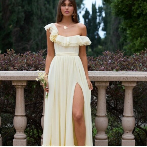 V. Chapman | Dresses | V Chapman The Rosetta Dress In Transparent Yellow |  Poshmark